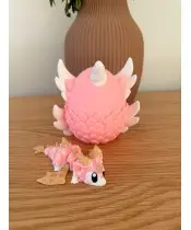 Smok Wafelkowy z Jajkiem Figurka 3D Ruchoma Kolekcjonerska