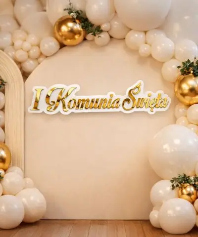 Napis Pierwsza Komunia...