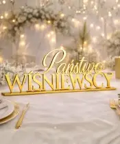 Wedding Table Inscription 50 cm Personalized Name Gold Mirror Wedding