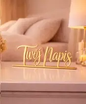 copy of Tischinschrift für die Hochzeit, 50 cm, personalisierter Name, Goldspiegel