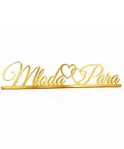 Wedding Table Inscription "Bride and Groom" 50 cm Wedding Table Decoration Gold Mirror Wedding