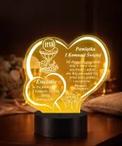 Pamiątka Pierwszej Komunii Świętej Eucharystia Lampka LED 3D Plexido