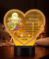 Lampka LED Plexido Pamiątka Komunii Świętej Serce Z Kielichem