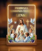 First Holy Communion Souvenir Wooden LED Frame Jesus with Children