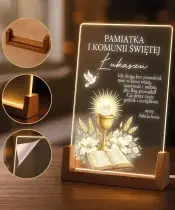 First Holy Communion Gift Wooden LED Frame Chalice IHS