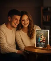 Geschenk zur Erstkommunion, Souvenir, LED-Rahmen, Maria