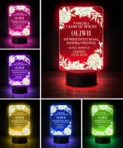 Plexido LED-Lampe, Souvenir zur Erstkommunion, weiße Blüten