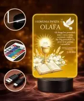 Plexido LED-Lampe, Souvenir zur Erstkommunion, IHS-Kelch