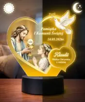 Plexido LED-Lampe als Erinnerung an die Erstkommunion eines Mädchens Jesus