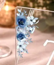 Personalisierte Tischnummern für die Hochzeit mit Namen und Datum