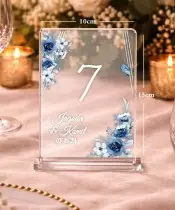 Numery Na Stół Weselny Personalizowane Z Imionami i Datą