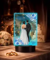 LED Lamp with Print Plexido Wedding Gift Anniversary