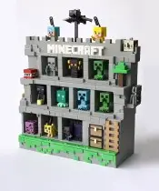 Półka Na Figurki Kinder Joy Minecraft Ekspozytor Kolekcjonerski 18 miejsc