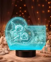 3D Plexido LED Lamp Baptism Souvenir Angels