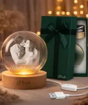 3D-Kristallkugel – Valentinstags- und Hochzeitsgeschenk mit Ihrem gemeinsamen Foto
