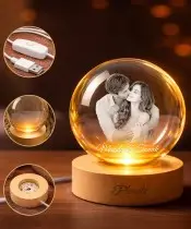 3D-Kristallkugel – Valentinstags- und Hochzeitsgeschenk mit Ihrem gemeinsamen Foto