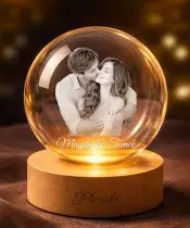 3D-Kristallkugel – Valentinstags- und Hochzeitsgeschenk mit Ihrem gemeinsamen Foto