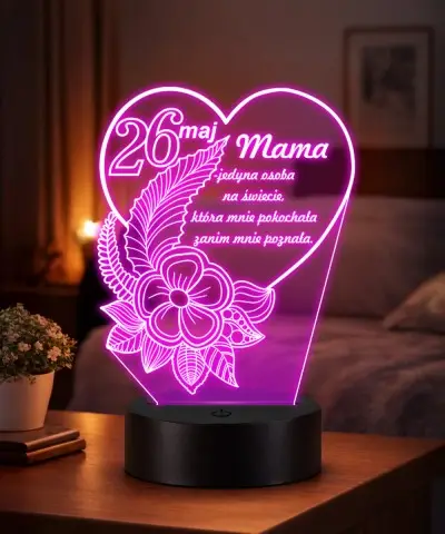 Lampka LED 3D Plexido Prezent na Dzień Matki | Plexido.pl