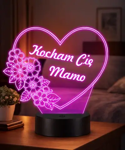 Lampka LED 3D Plexido Prezent na Dzień Matki Kocham Cię | Plexido.pl