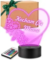 3D Plexido LED Lamp Mother's Day Gift I Love You