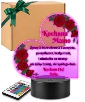 Mother's Day Gift Heart LED Lamp Plexido with Print