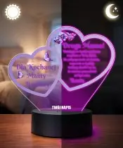 Plexido LED-Lampe mit Aufdruck „Geschenk Muttertag Herz“.