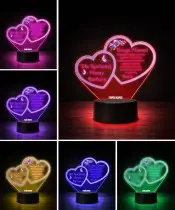 Plexido LED-Lampe mit Aufdruck „Geschenk Muttertag Herz“.