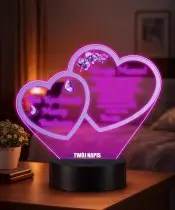 Plexido LED-Lampe mit Aufdruck „Geschenk Muttertag Herz“.