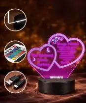 Plexido LED-Lampe mit Aufdruck „Geschenk Muttertag Herz“.