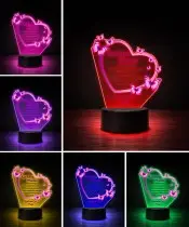 Plexido LED-Lampe mit Aufdruck „Geschenk Muttertag Herz“.