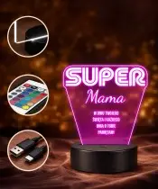 Lampka LED 3D Plexido Prezent na Dzień Matki Super Mama