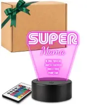 Lampka LED 3D Plexido Prezent na Dzień Matki Super Mama