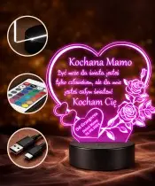 Lampka LED 3D Plexido Prezent na Dzień Matki Serce