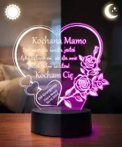 Lampka LED 3D Plexido Prezent na Dzień Matki Serce