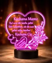 Lampka LED 3D Plexido Prezent na Dzień Matki Serce