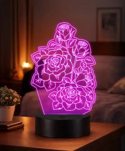 Lampka LED 3D Plexido Prezent na Dzień Matki Kwiaty | Plexido.pl