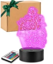 3D Plexido LED Lamp Mother's Day Gift Flowers