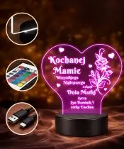 Prezent dla Mamy na Dzień Matki Lampka LED 3D Plexido Serce