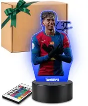 3D Plexido LED Lamp with UV Print Lamine Yamal FC Barcelona