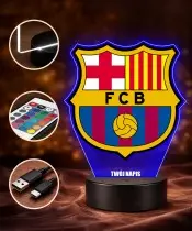 Lampka LED 3D Plexido z Nadrukiem FC Barcelona