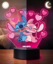 Lampka LED 3D Plexido Lilo i Stich i Angel Zakochani