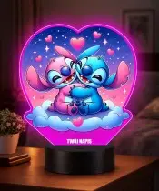 3D LED Lamp Plexido with UV Print Lilo and Stitch and Angel Heart