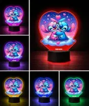 3D LED Lamp Plexido with UV Print Lilo and Stitch and Angel Heart