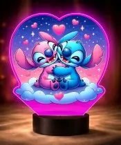 3D LED Lamp Plexido with UV Print Lilo and Stitch and Angel Heart