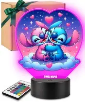 3D LED Lamp Plexido with UV Print Lilo and Stitch and Angel Heart