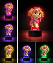 Lampka LED 3D Plexido z Nadrukiem Psi Patrol Skye Bajka