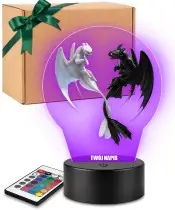 How to Train Your Dragon Toothless and Fury 3D Plexido LED Lamp
