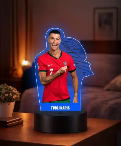 Lampka LED 3D Plexido z Nadrukiem Piłkarz Cristiano Ronaldo | Plexido.pl