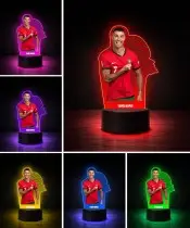 3D Plexido LED Lamp with Print of Footballer Cristiano Ronaldo
