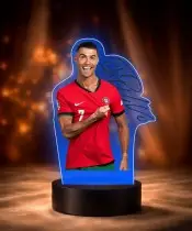 3D-Plexido-LED-Lampe mit Aufdruck des Fußballers Cristiano Ronaldo